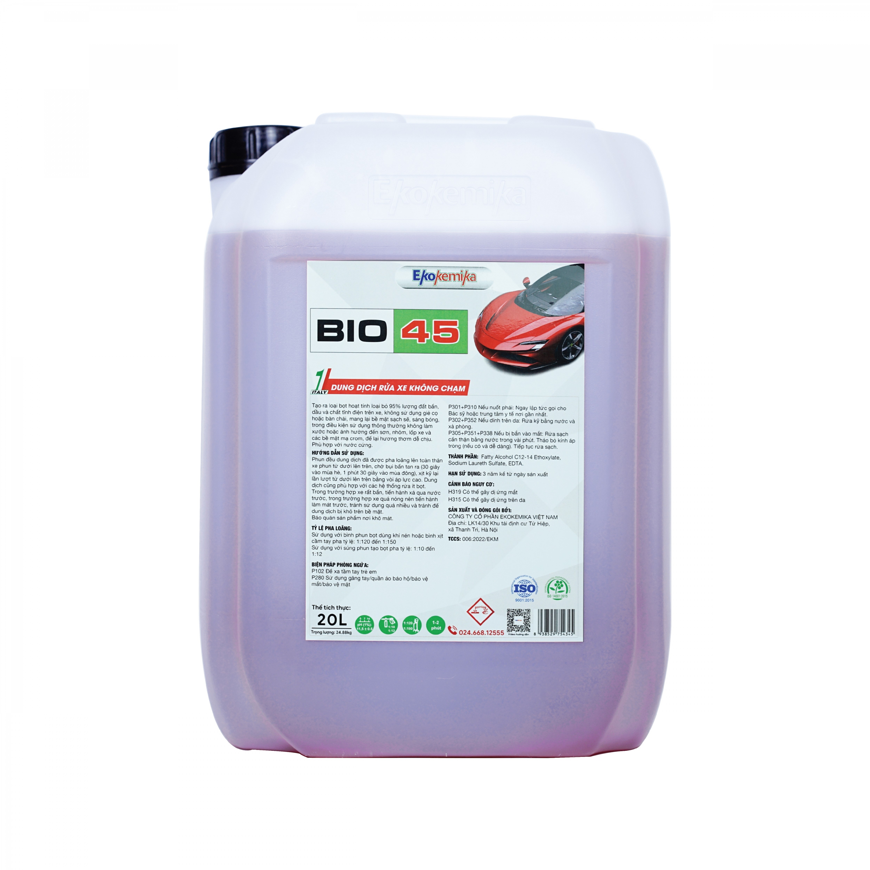 Dung dịch rửa xe không chạm Ekokemika BIO 45-20L